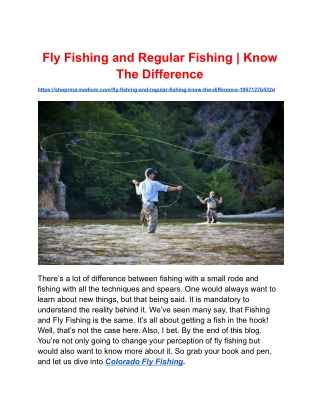 Fly Fishing and Regular Fishing Know The Difference
