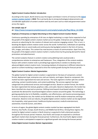 Digital Content Creation Market