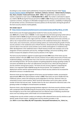 Home Security Solutions Market