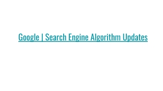 Search Engine Algorithm Updates
