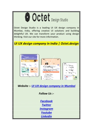 UI UX design company in India  Octet.design