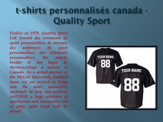 t-shirts personnalisés canada - Quality Sport