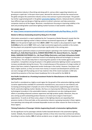 Automotive Lighting Market