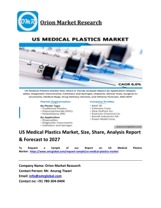 US Medical Plastics Market Trends, Size, Competitive Analysis and Forecast 2021-