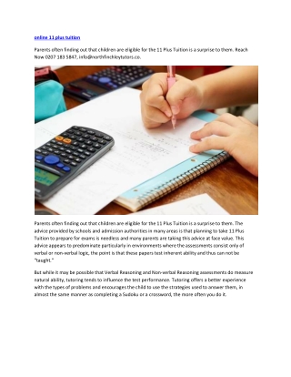 online 11 plus tuition