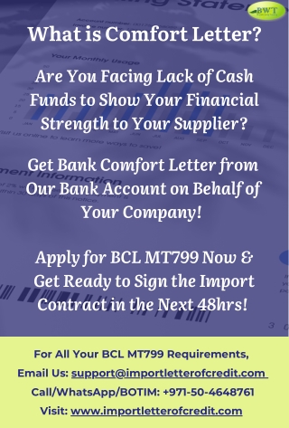 Infographics: What is Comfort Letter – BCL MT799