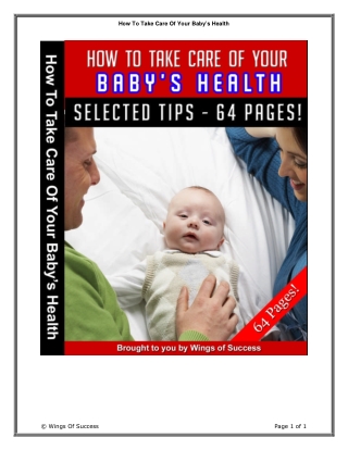 How to Take Care of Your Baby’s Health