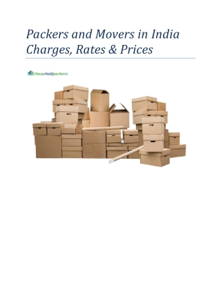 Packers and Movers in India Charges, Rates & Prices