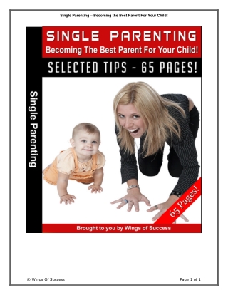 Single Parenting - Becoming the Best Parent for Your Child