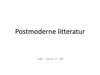 Postmoderne litteratur