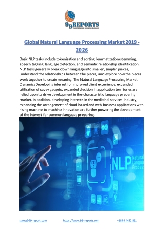 Global Natural Language Processing Market 2019 - 2026