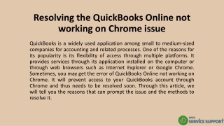 Resolving the QuickBooks Online not working on Chrome issue