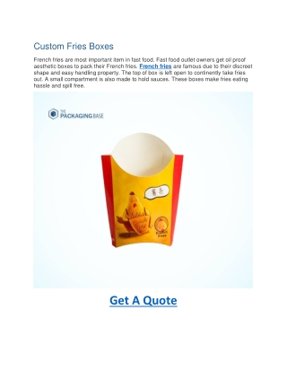 Custom Fries Boxes-Custom Pastry Boxes