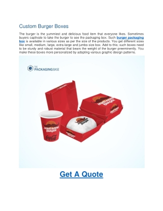 Custom Burger Boxes-Custom Bakery Boxes