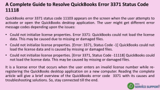 A Complete Guide to Resolve QuickBooks Error 3371 Status Code 11118