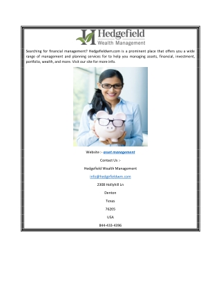 Asset Management  Hedgefieldwm.com