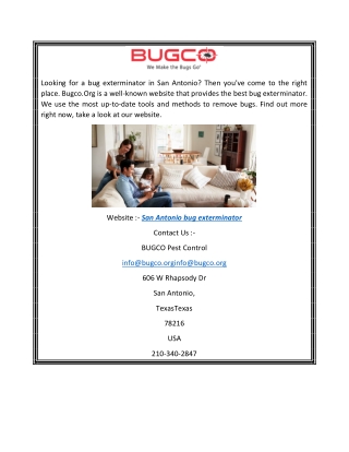 San Antonio Bug Exterminator  Bugco.org
