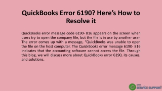 QuickBooks Error 6190? Here’s How to Resolve it
