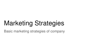 Marketing Strategies