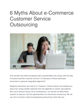 6 Myths About e-Commerce Customer Service Outsourcing-converted