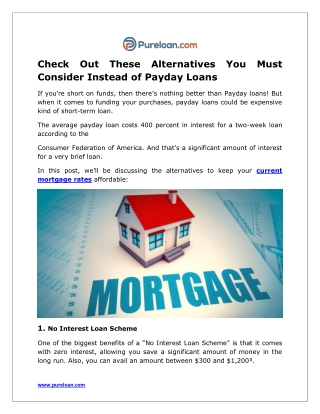 Check Out These Alternatives You Must Consider Instead of Payday Loans - Pureloa