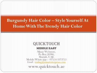 Burgundy Hair Color – Style Yourself At Home With The Trendy Hair Color