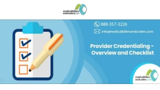 Provider Credentialing - Overview and Checklist