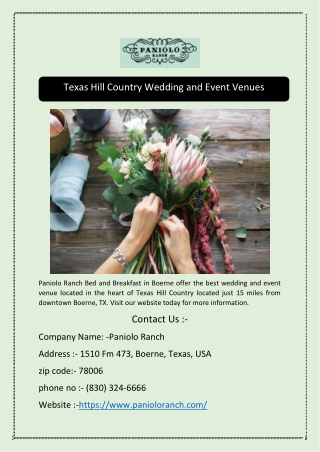 Texas Hill Country Wedding and Event Venues