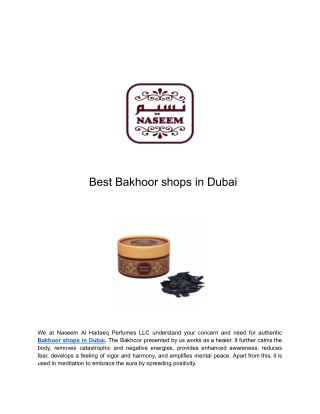 Best Bakhoor shops in Dubai