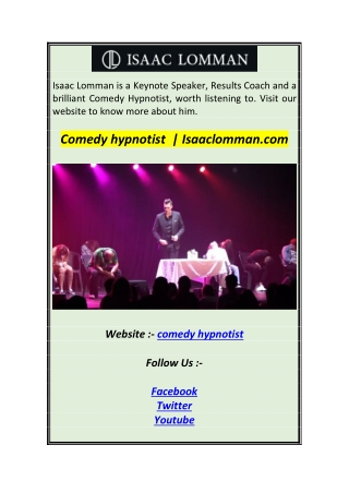 Comedy hypnotist   Isaaclomman.com