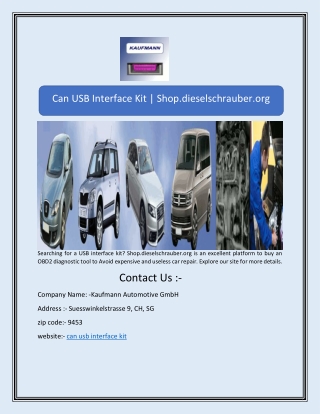 Can USB Interface Kit | Shop.dieselschrauber.org