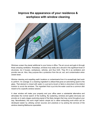 House Window Cleaner Melbourne - A1 Window Cleaning Melbourne