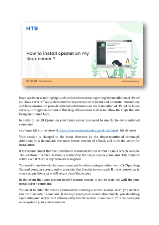 How to Install cPanel on Linux Servers