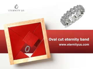 Buy Online 18k White Gold Oval Cut Eternity Band