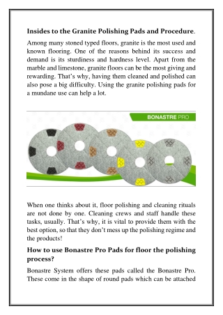 Granite polishing pads do more than just polishing