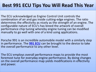 Best 991 ECU Tips You Will Read This Year