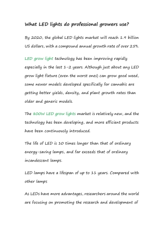 What LED lights do professional growers use