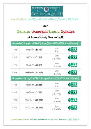 Buy ZOLADEX INJECTION 3.6 MG & 10.8 MG Online