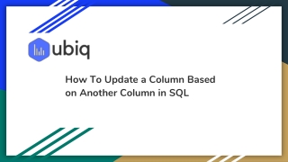 How To Update a Column Based on Another Column in SQL - Ubiq BI