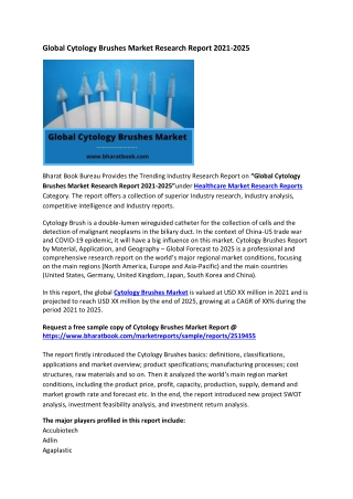 Global Cytology Brushes Market Research Report 2021-2025