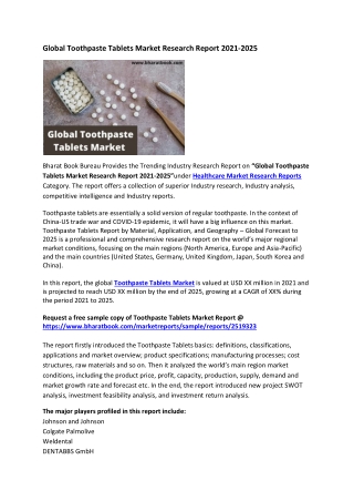 Global Toothpaste Tablets Market Research Report 2021-2025