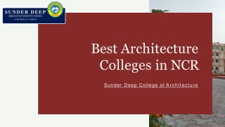 Best Architecture Colleges in NCR