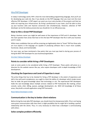 Hire PHP Developer