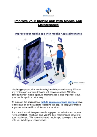 Improve your mobile app with Mobile App Maintenance