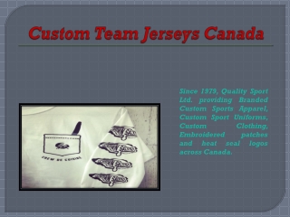 Custom Team Jerseys Canada