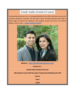 Conroe Cosmetic Dentist | Familysmilesofconroe.com