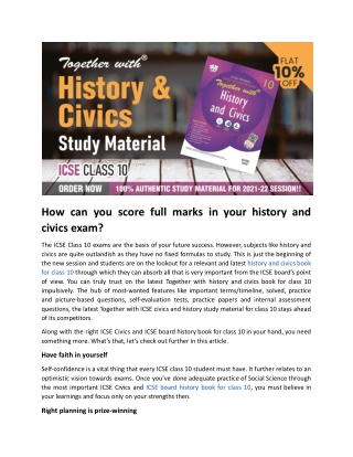 How can you score full marks in your history and civics exam