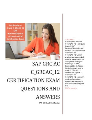 [2021] SAP GRC AC C_GRCAC_12 Certification Exam Questions and Answers