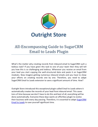 SugarCRM Email to Leads