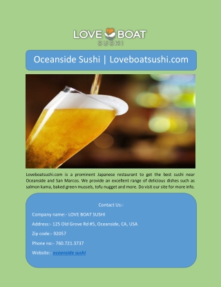 Oceanside Sushi | Loveboatsushi.com